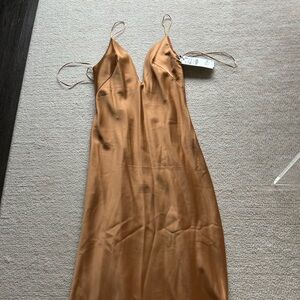 Zara Camel Slip Dress